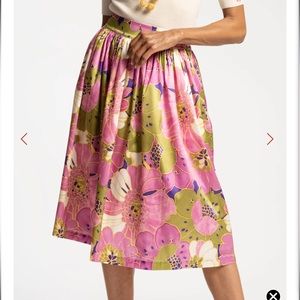 Frances Valentine Barbara Midi Skirt in Daisy Floral Print
